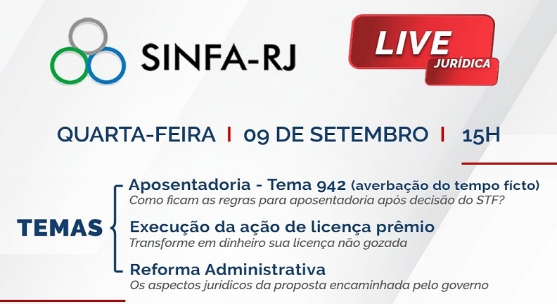 Assista aqui a Live do Sinfa-RJ da última quarta, 9