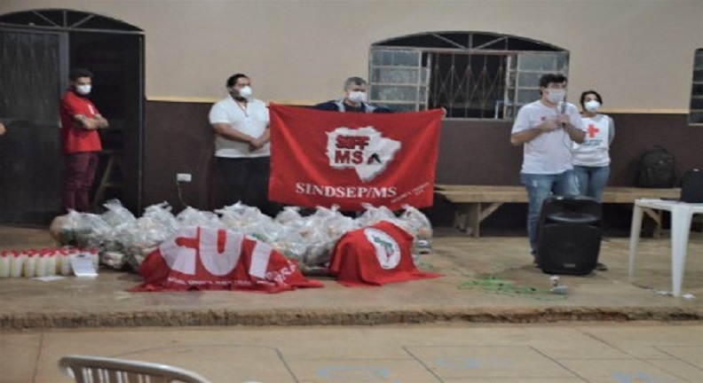 Campanha de solidariedade do Sintsep-MS faz sua primeira entrega de alimentos 