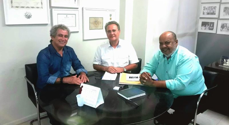 Direção do Sintsep-AL se reúne com senador Renan Calheiros