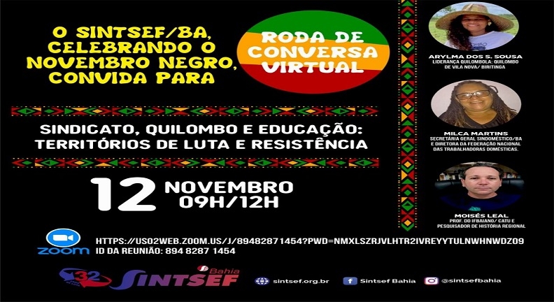 Roda de Conversa do Sintsef-BA celebra o Novembro Negro