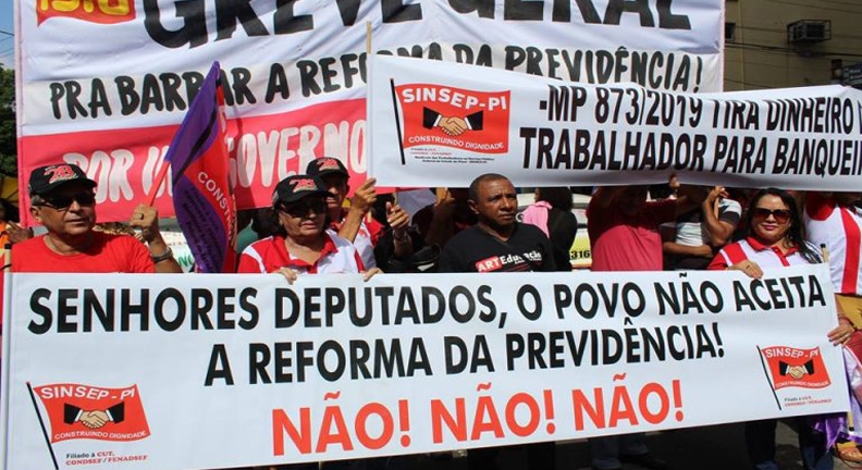 Sinsep-PI vai às ruas em ato contra a Reforma da Previdência de Bolsonaro